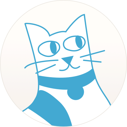Blue and white cat illustration avatar