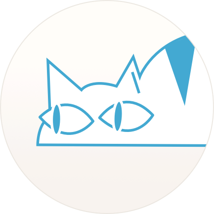 Blue and white cat peeking illustration avatar